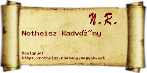 Notheisz Radvány névjegykártya